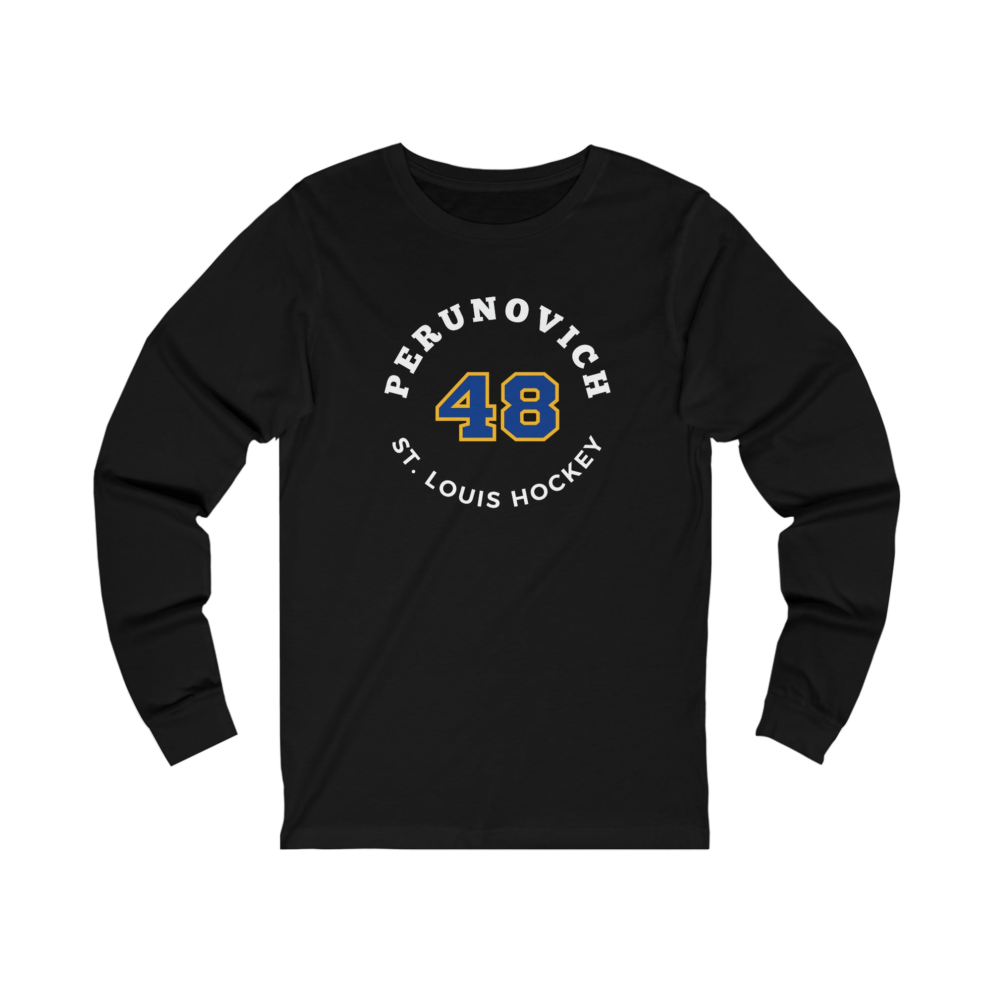 Perunovich 48 St. Louis Hockey Number Arch Design Unisex Jersey Long Sleeve Shirt