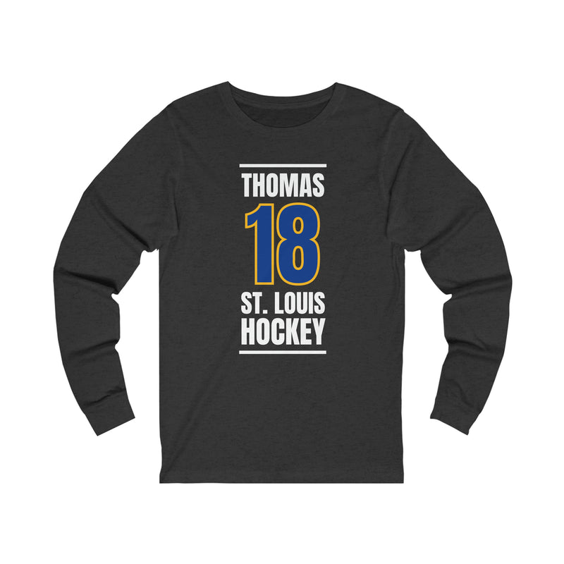 Thomas 18 St. Louis Hockey Blue Vertical Design Unisex Jersey Long Sleeve Shirt