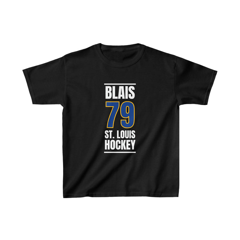 Blais 79 St. Louis Hockey Blue Vertical Design Kids Tee