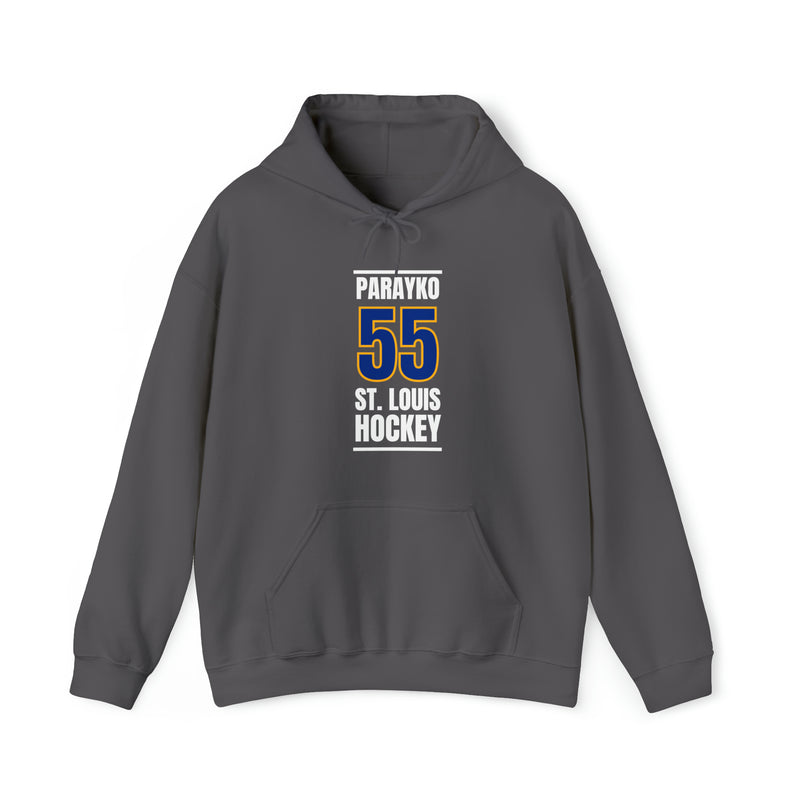 Parayko 55 St. Louis Hockey Blue Vertical Design Unisex Hooded Sweatshirt