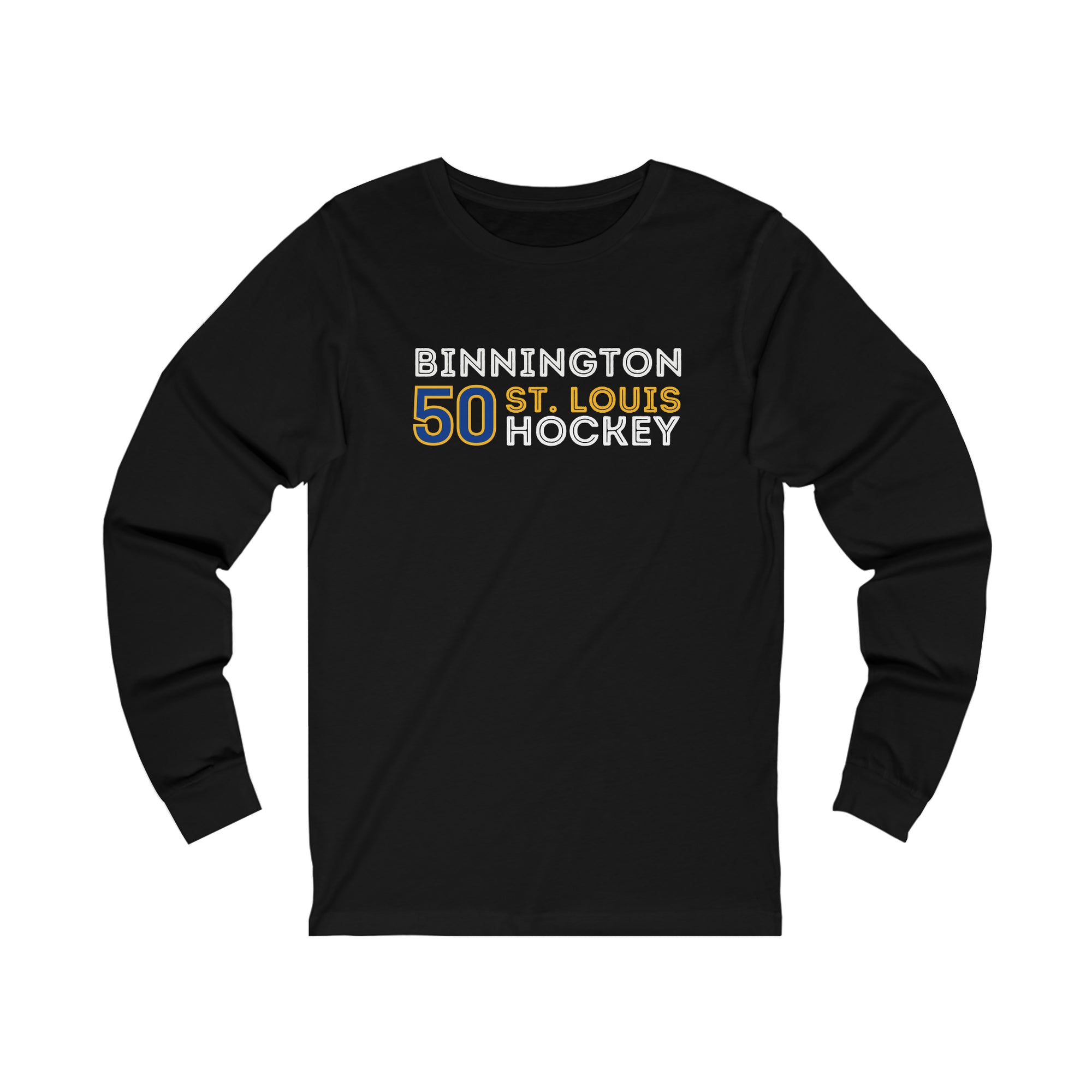 Binnington 50 St. Louis Hockey Grafitti Wall Design Unisex Jersey Long Sleeve Shirt