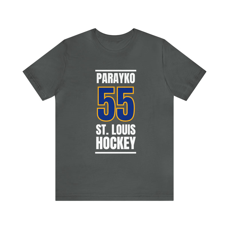 Parayko 55 St. Louis Hockey Blue Vertical Design Unisex T-Shirt