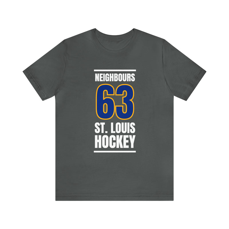 Neighbours 63 St. Louis Hockey Blue Vertical Design Unisex T-Shirt