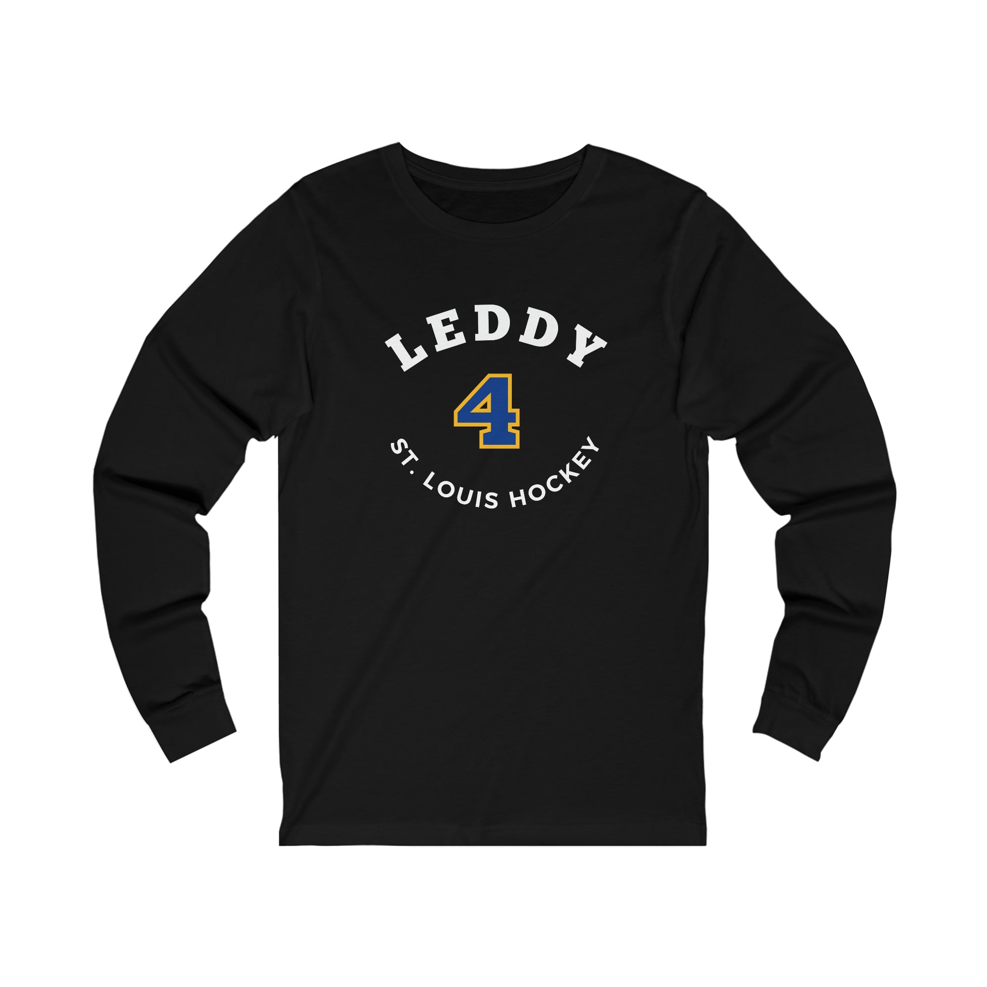 Leddy 4 St. Louis Hockey Number Arch Design Unisex Jersey Long Sleeve Shirt