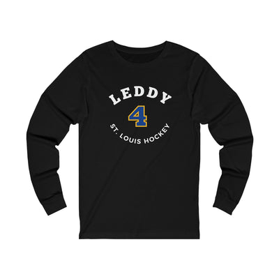 Leddy 4 St. Louis Hockey Number Arch Design Unisex Jersey Long Sleeve Shirt