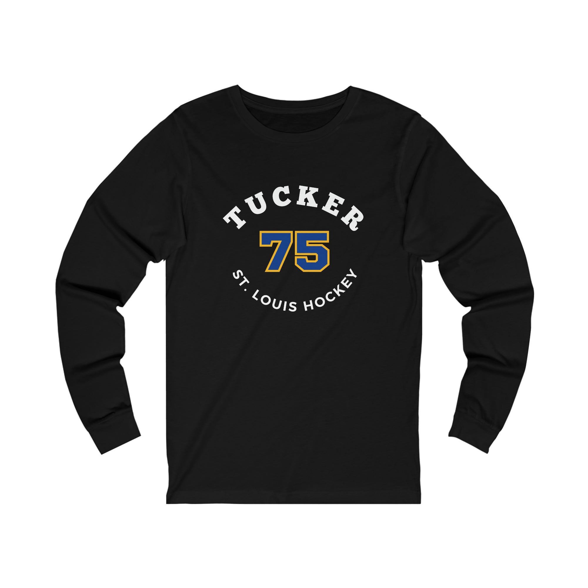 Tucker 75 St. Louis Hockey Number Arch Design Unisex Jersey Long Sleeve Shirt