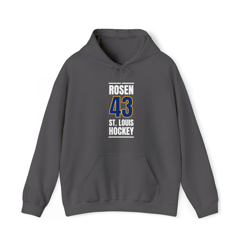 Rosen 43 St. Louis Hockey Blue Vertical Design Unisex Hooded Sweatshirt