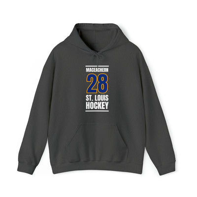 MacEachern 28 St. Louis Hockey Blue Vertical Design Unisex Hooded Sweatshirt