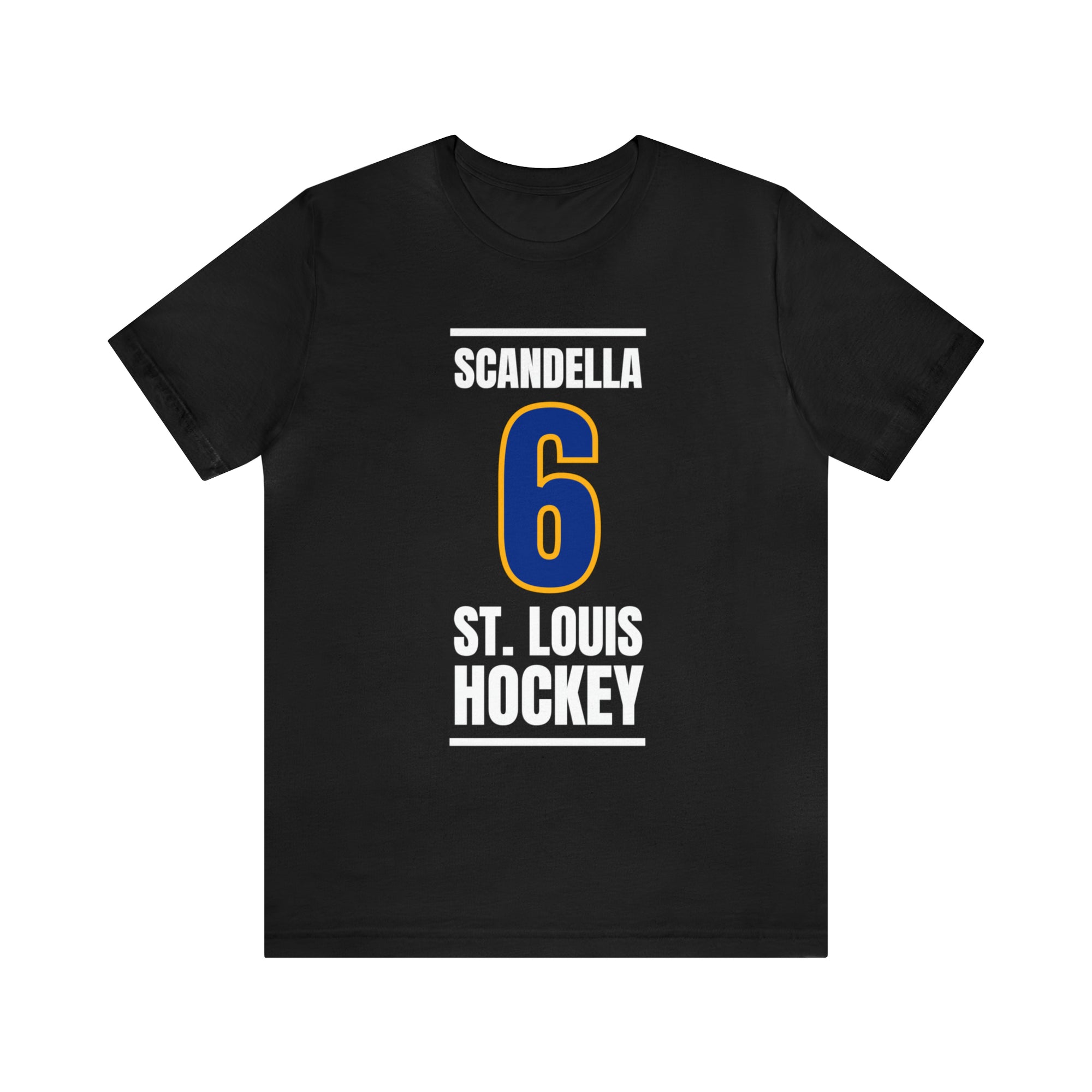 Scandella 6 St. Louis Hockey Blue Vertical Design Unisex T-Shirt