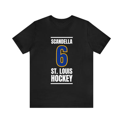 Scandella 6 St. Louis Hockey Blue Vertical Design Unisex T-Shirt