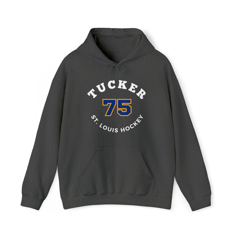Tucker 75 St. Louis Hockey Number Arch Design Unisex Hooded Sweatshirt