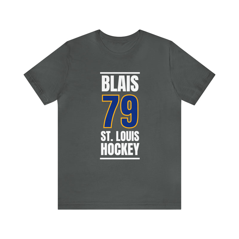 Blais 79 St. Louis Hockey Blue Vertical Design Unisex T-Shirt