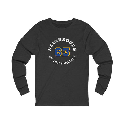 Neighbours 63 St. Louis Hockey Number Arch Design Unisex Jersey Long Sleeve Shirt