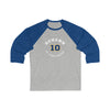 Schenn 10 St. Louis Hockey Number Arch Design Unisex Tri-Blend 3/4 Sleeve Raglan Baseball Shirt