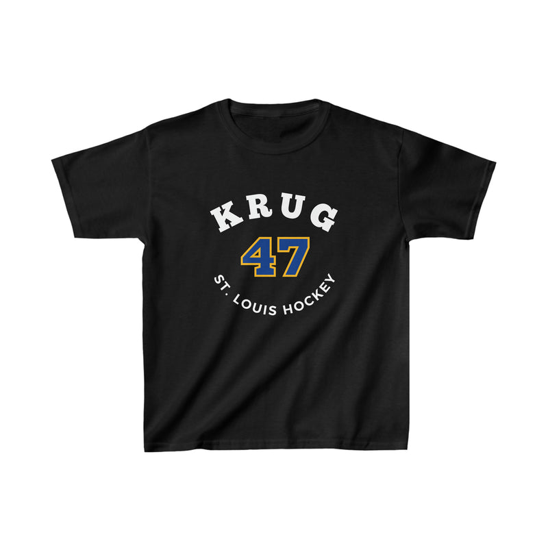 Krug 47 St. Louis Hockey Number Arch Design Kids Tee