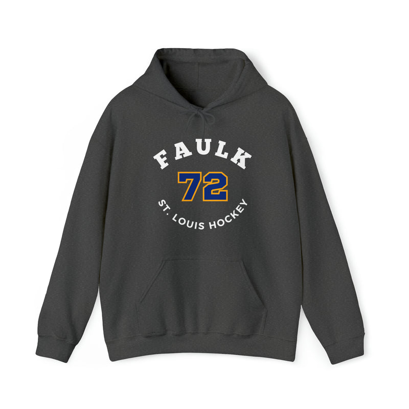 Faulk 72 St. Louis Hockey Number Arch Design Unisex Hooded Sweatshirt