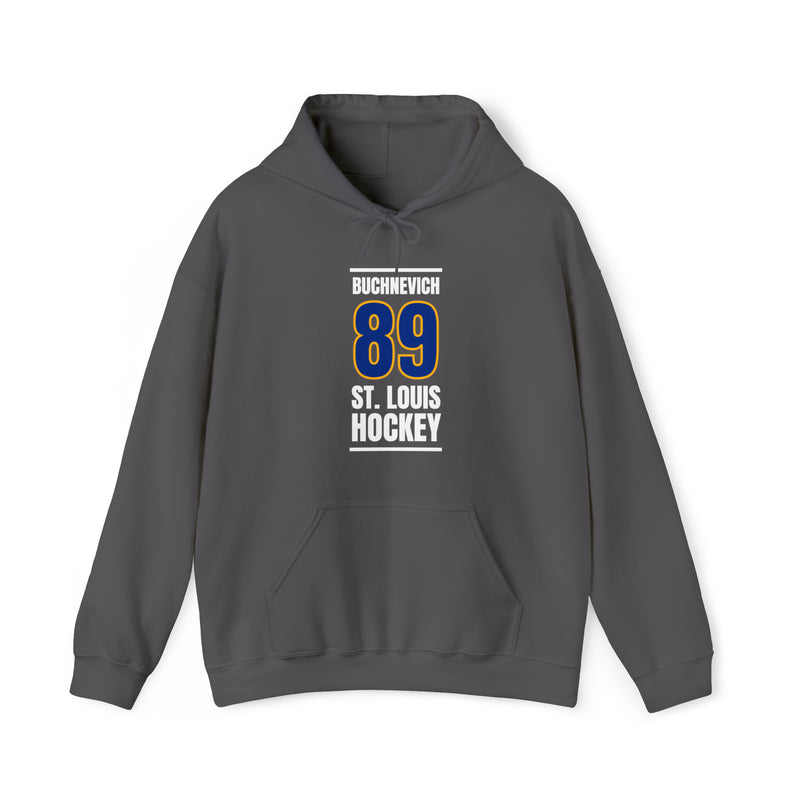 Buchnevich 89 St. Louis Hockey Blue Vertical Design Unisex Hooded Sweatshirt
