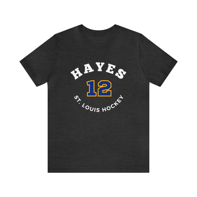 Hayes 12 St. Louis Hockey Number Arch Design Unisex T-Shirt