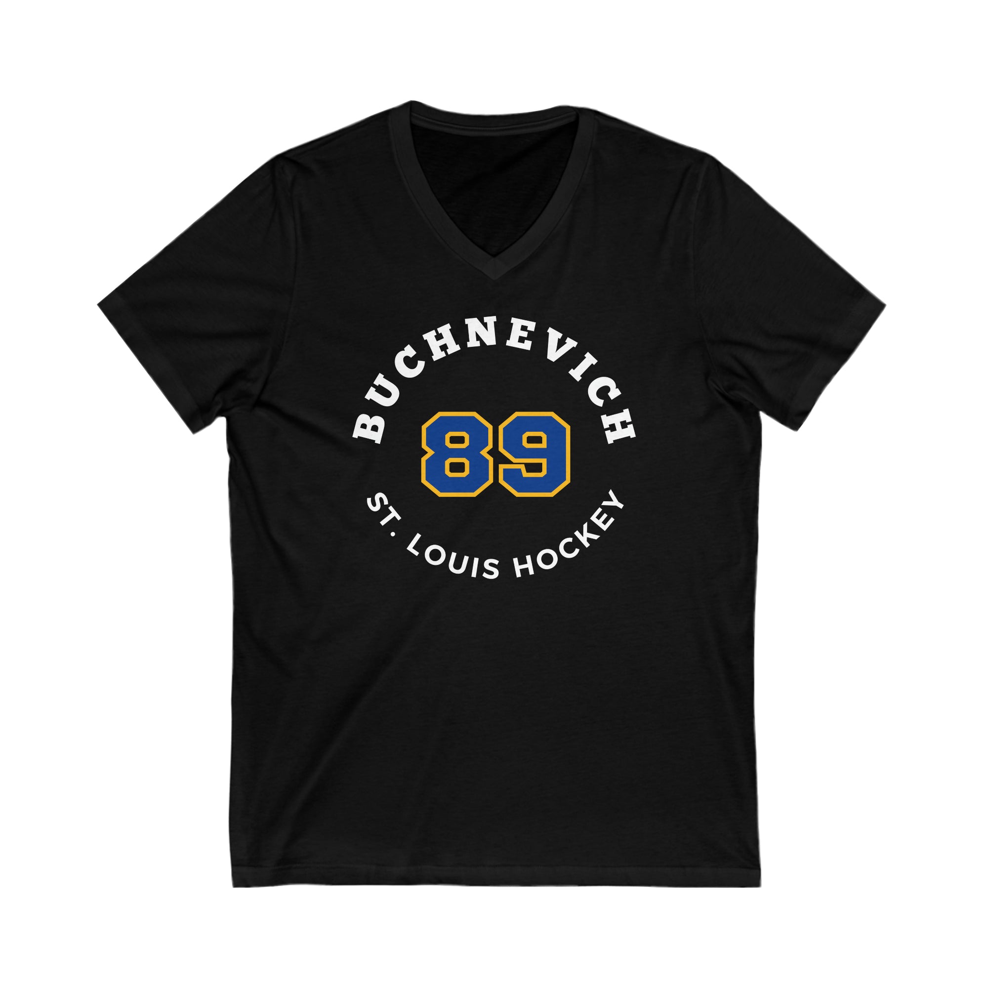 Buchnevich 89 St. Louis Hockey Number Arch Design Unisex V-Neck Tee