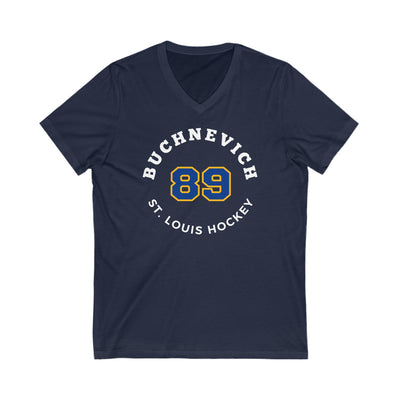 Buchnevich 89 St. Louis Hockey Number Arch Design Unisex V-Neck Tee