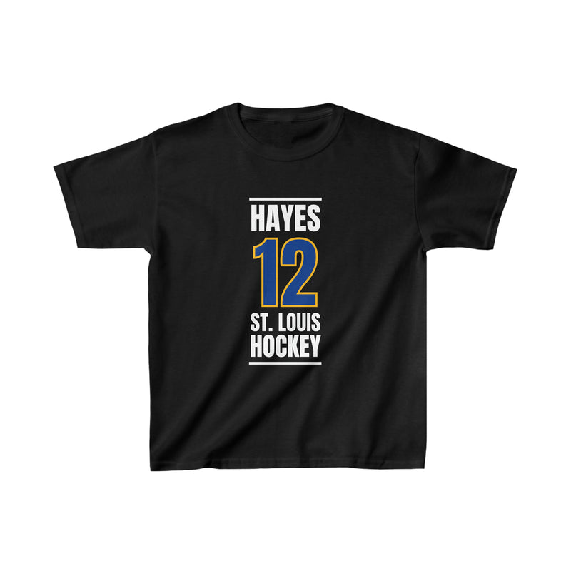 Hayes 12 St. Louis Hockey Blue Vertical Design Kids Tee