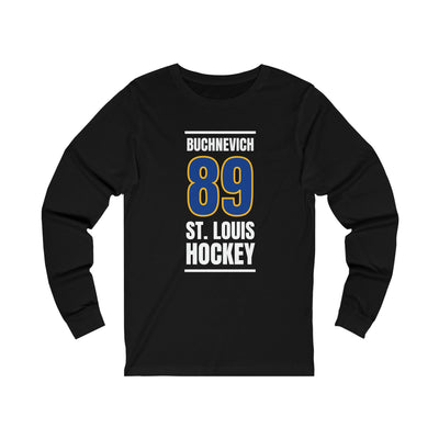 Buchnevich 89 St. Louis Hockey Blue Vertical Design Unisex Jersey Long Sleeve Shirt