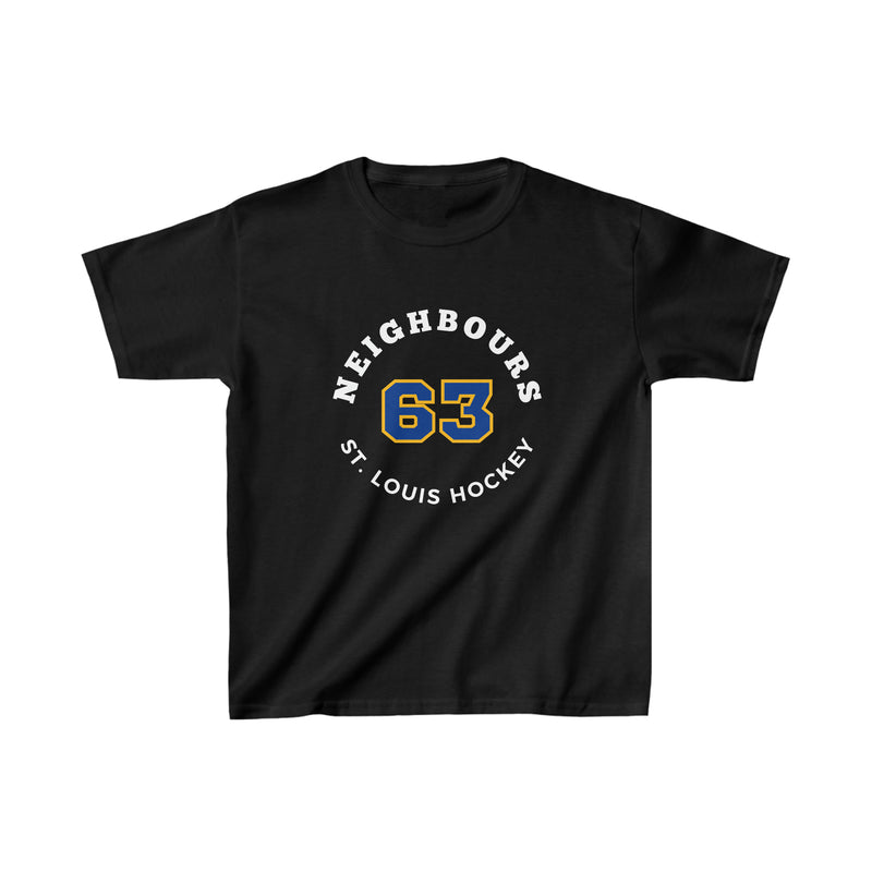 Neighbours 63 St. Louis Hockey Number Arch Design Kids Tee