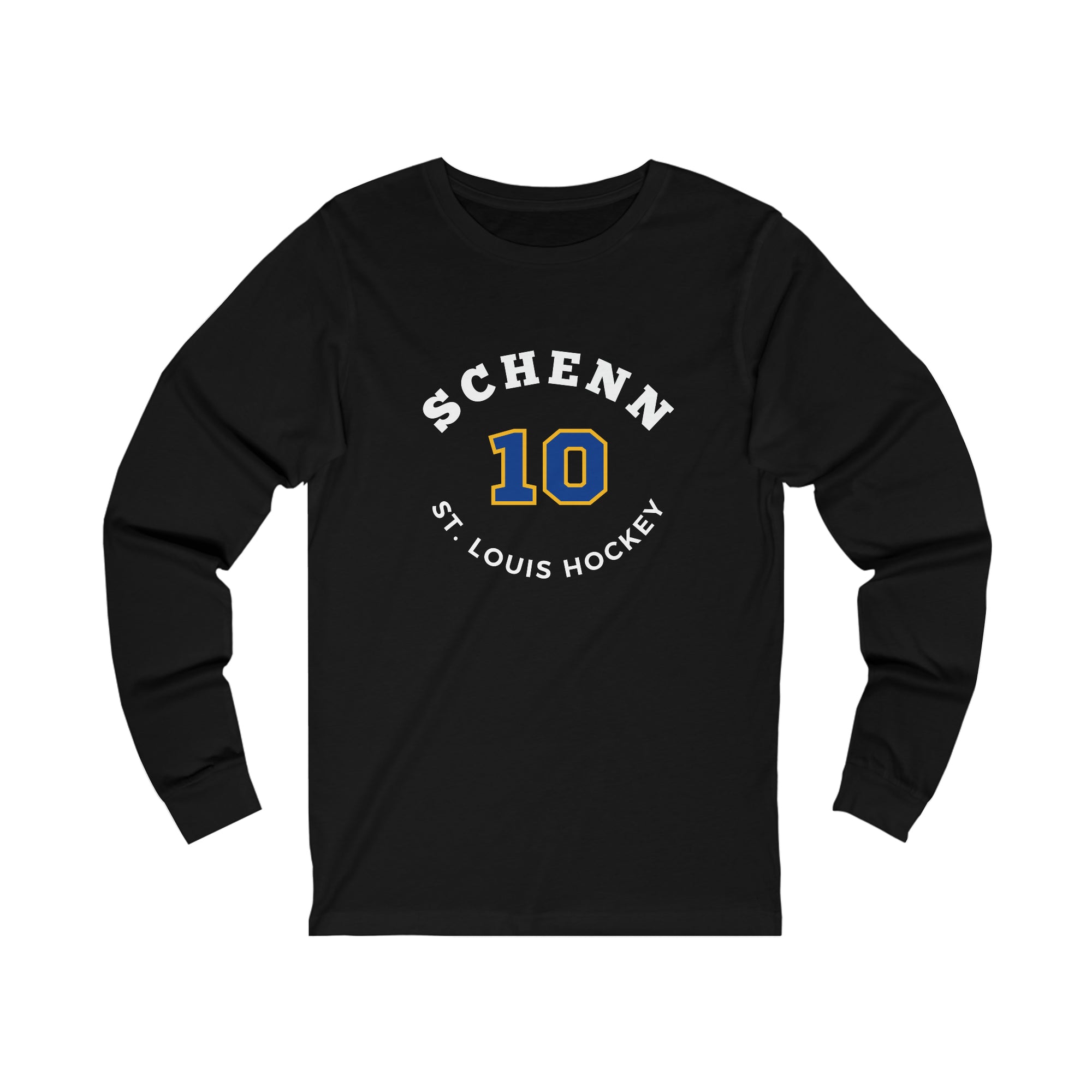 Schenn 10 St. Louis Hockey Number Arch Design Unisex Jersey Long Sleeve Shirt