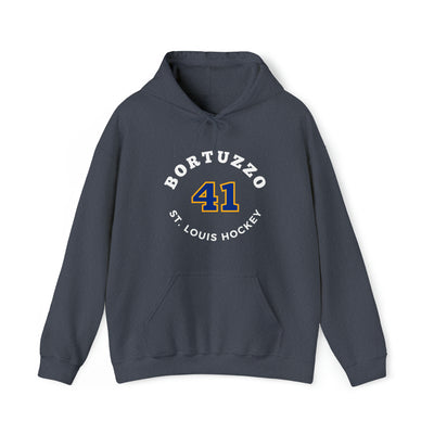 Bortuzzo 41 St. Louis Hockey Number Arch Design Unisex Hooded Sweatshirt