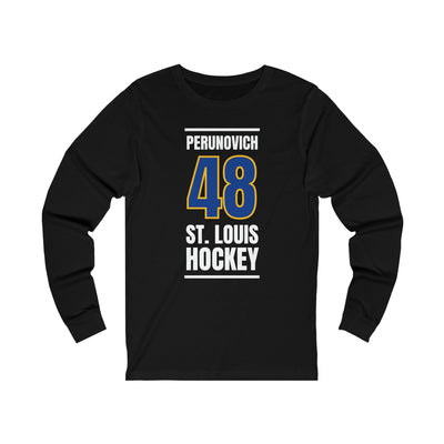 Perunovich 48 St. Louis Hockey Blue Vertical Design Unisex Jersey Long Sleeve Shirt