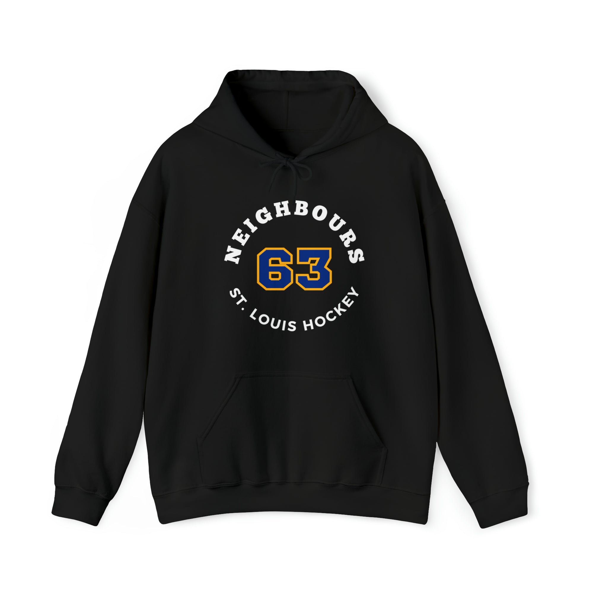 Neighbours 63 St. Louis Hockey Number Arch Design Unisex Hooded Sweatshirt