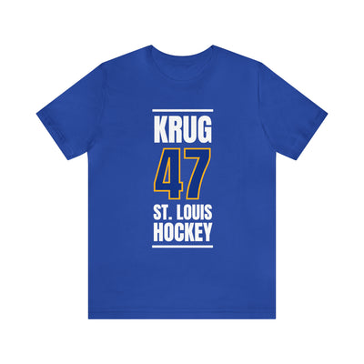 Krug 47 St. Louis Hockey Blue Vertical Design Unisex T-Shirt