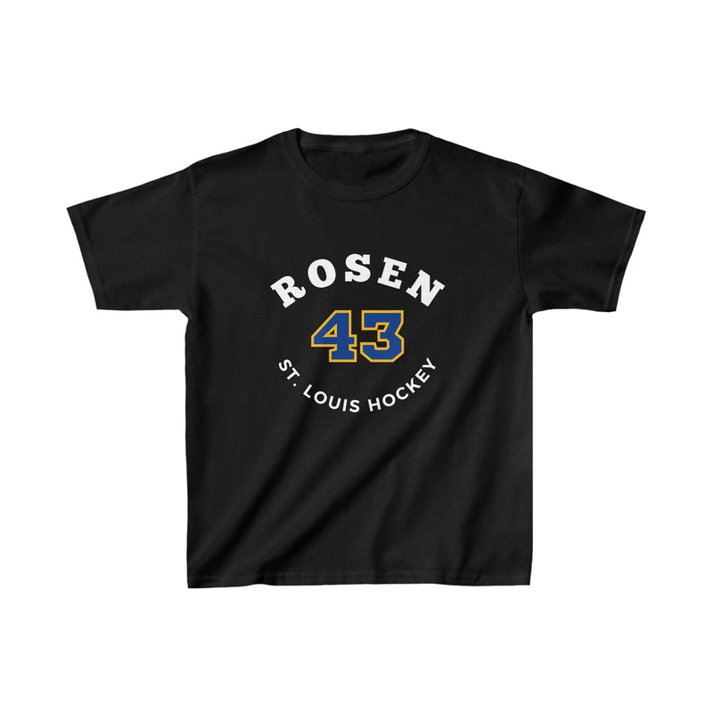 Rosen 43 St. Louis Hockey Number Arch Design Kids Tee