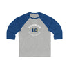Thomas 18 St. Louis Hockey Number Arch Design Unisex Tri-Blend 3/4 Sleeve Raglan Baseball Shirt