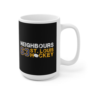 Neighbours 63 St. Louis Hockey Ceramic Coffee Mug In Black, 15oz