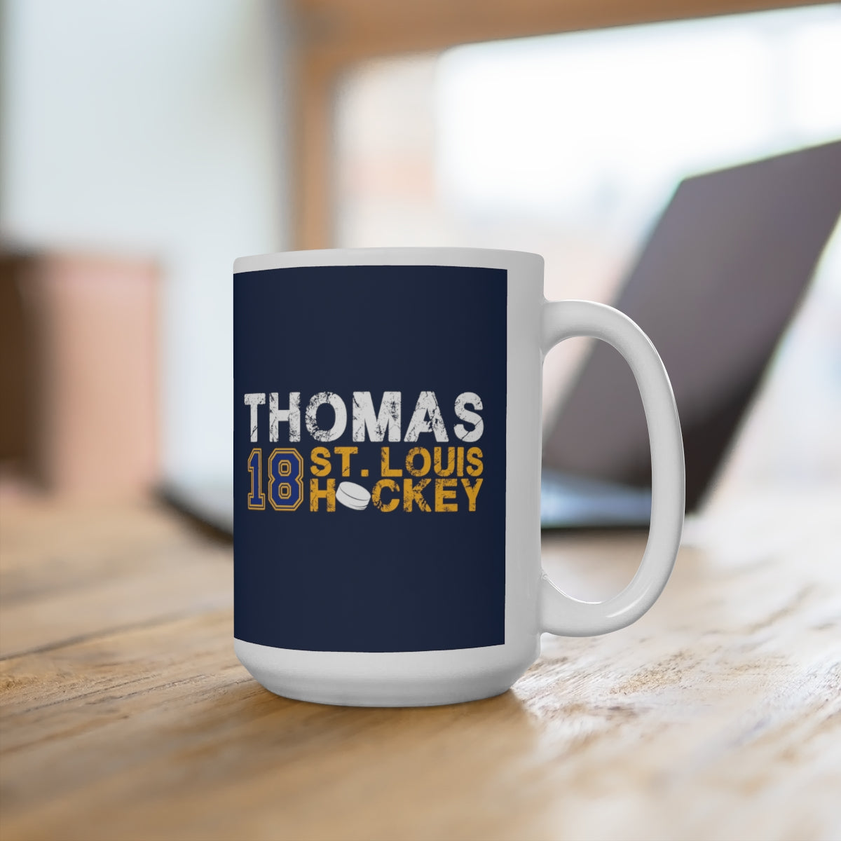 Thomas 18 St. Louis Hockey Ceramic Coffee Mug In Navy, 15oz
