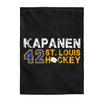 Kapanen 42 St. Louis Hockey Velveteen Plush Blanket