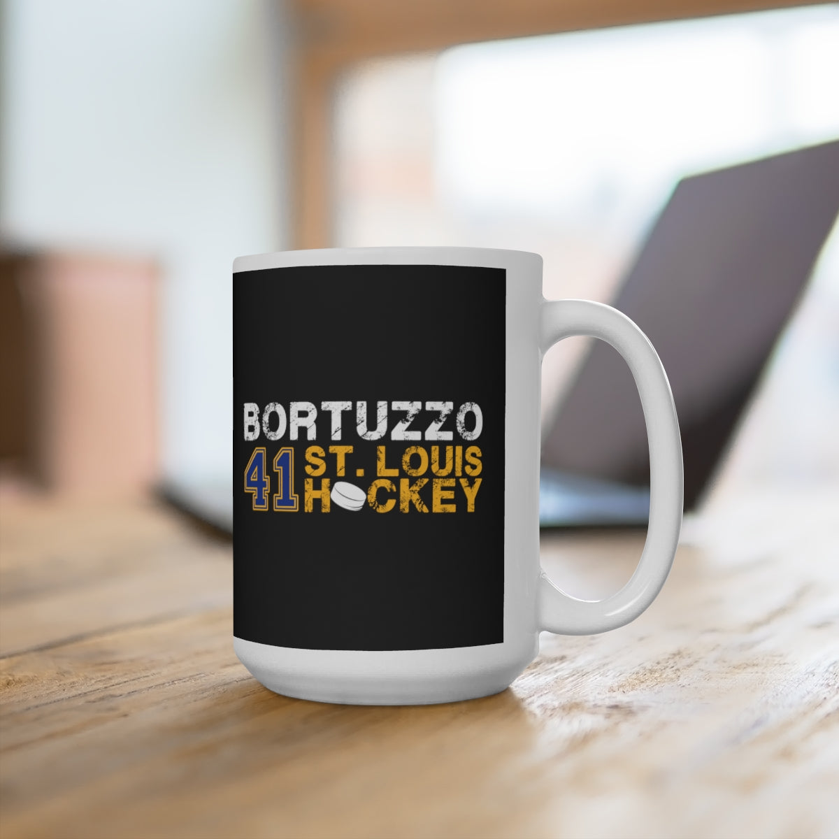 Bortuzzo 41 St. Louis Hockey Ceramic Coffee Mug In Black, 15oz
