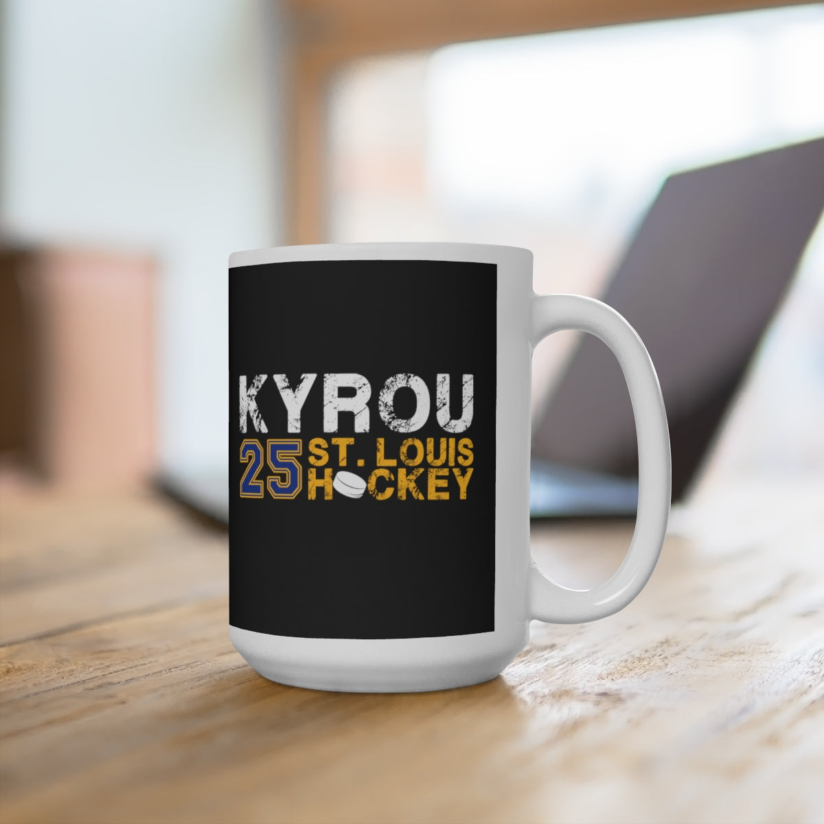 Kyrou 25 St. Louis Hockey Ceramic Coffee Mug In Black, 15oz