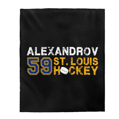 Alexandrov 59 St. Louis Hockey Velveteen Plush Blanket