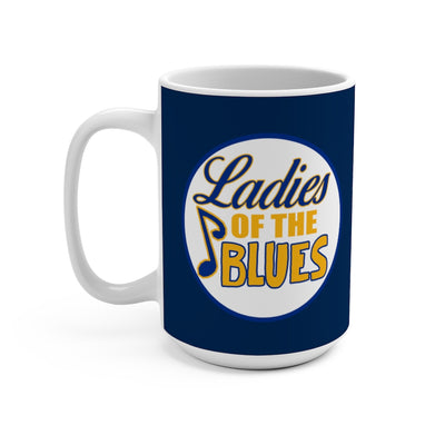 Ladies Of The Blues Coffee Ceramic Mug In Navy Blue, 15oz