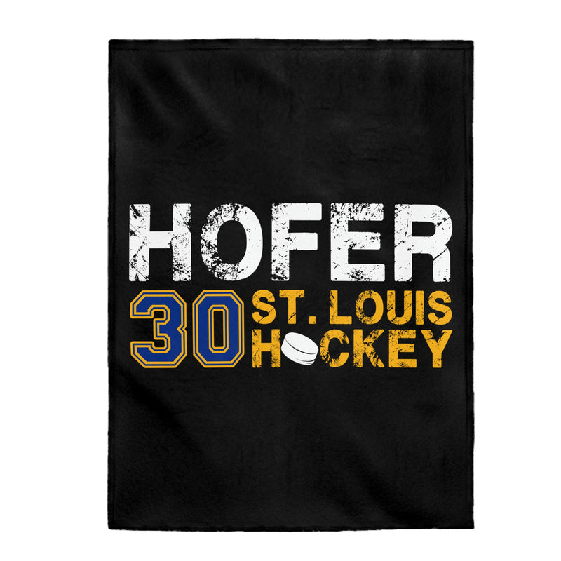 Hofer 30 St. Louis Hockey Velveteen Plush Blanket