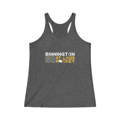 Binnington 50 St. Louis Hockey Women's Tri-Blend Racerback Tank