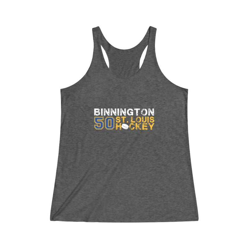 Binnington 50 St. Louis Hockey Women's Tri-Blend Racerback Tank