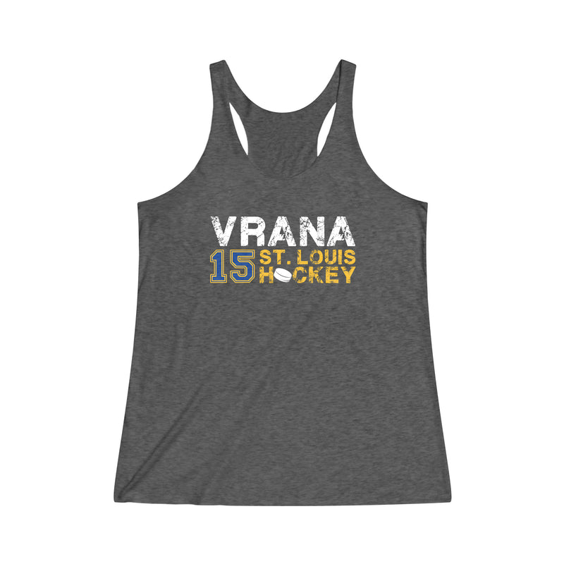 Vrana 15 St. Louis Hockey Women's Tri-Blend Racerback Tank Top