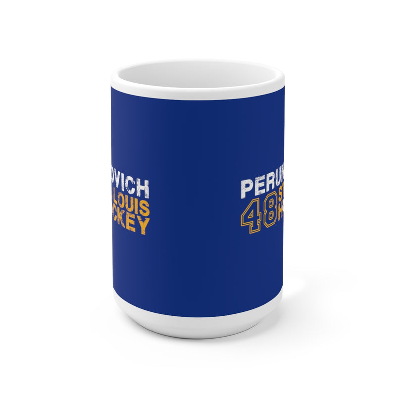 Perunovich 48 St. Louis Hockey Ceramic Coffee Mug In Blue, 15oz