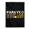 Parayko 55 St. Louis Hockey Velveteen Plush Blanket