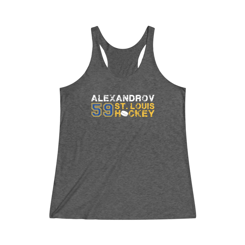 Alexandrov 59 St. Louis Hockey Women's Tri-Blend Racerback Tank Top