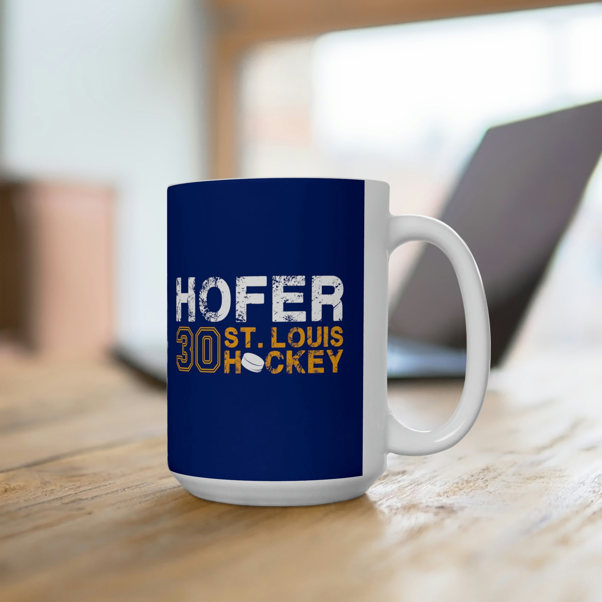 Hofer 30 St. Louis Hockey Ceramic Coffee Mug In Blue, 15oz