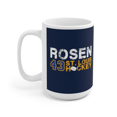 Rosen 43 St. Louis Hockey Ceramic Coffee Mug In Navy, 15oz